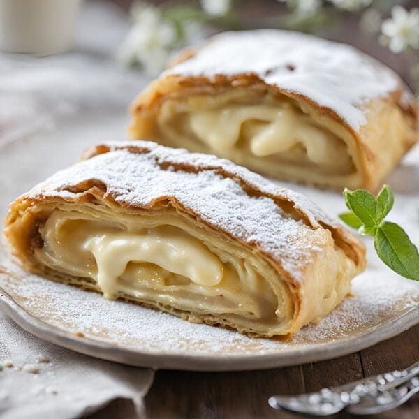 STRUDEL CON CREMA PASTICCERA E RICOTTA