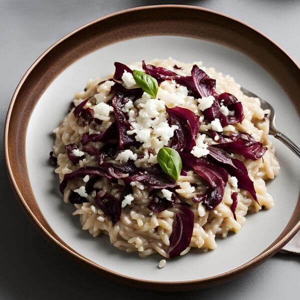 RISOTTO CON RADICCHIO E RICOTTA AFFUMICATA.